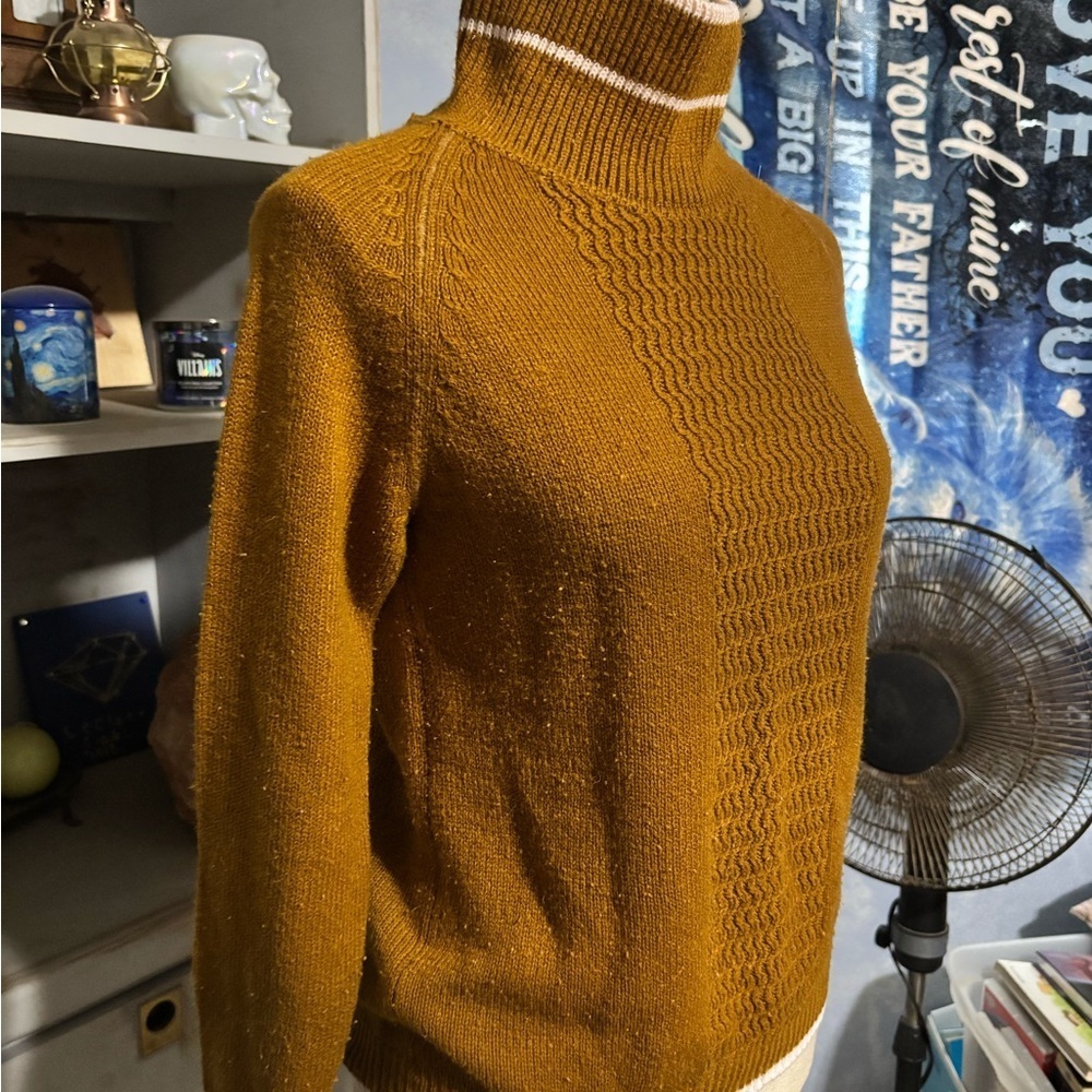 🛍Cozy brown Sweater for Women turtleneck cottagecore grunge small - Picture 3 of 10
